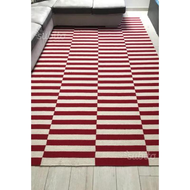 Tappeto 250x350 cm rosso bianco