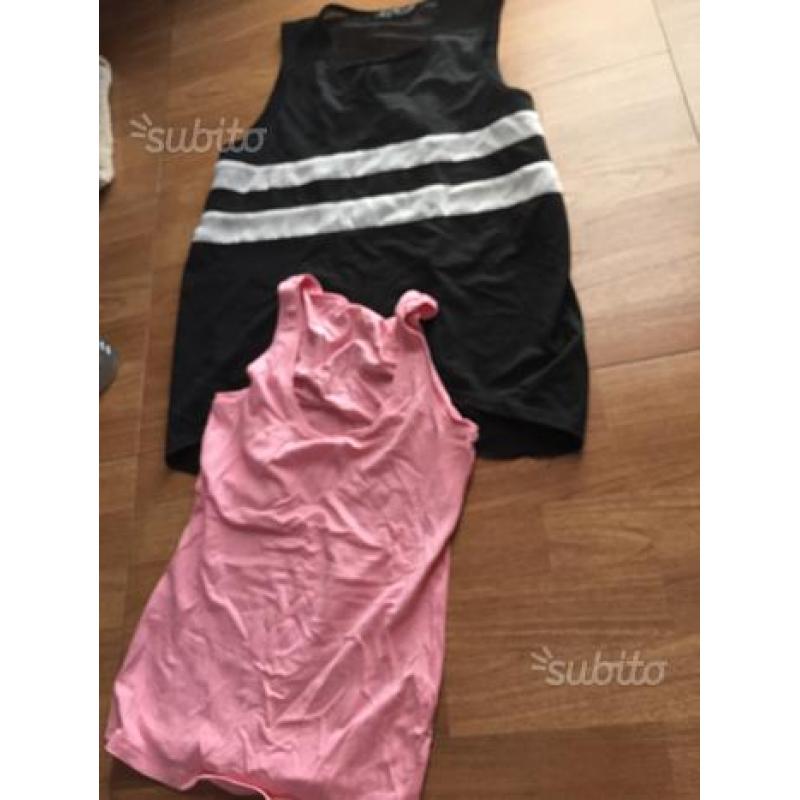 2 canotte leggins,scarpette e borsone,telo